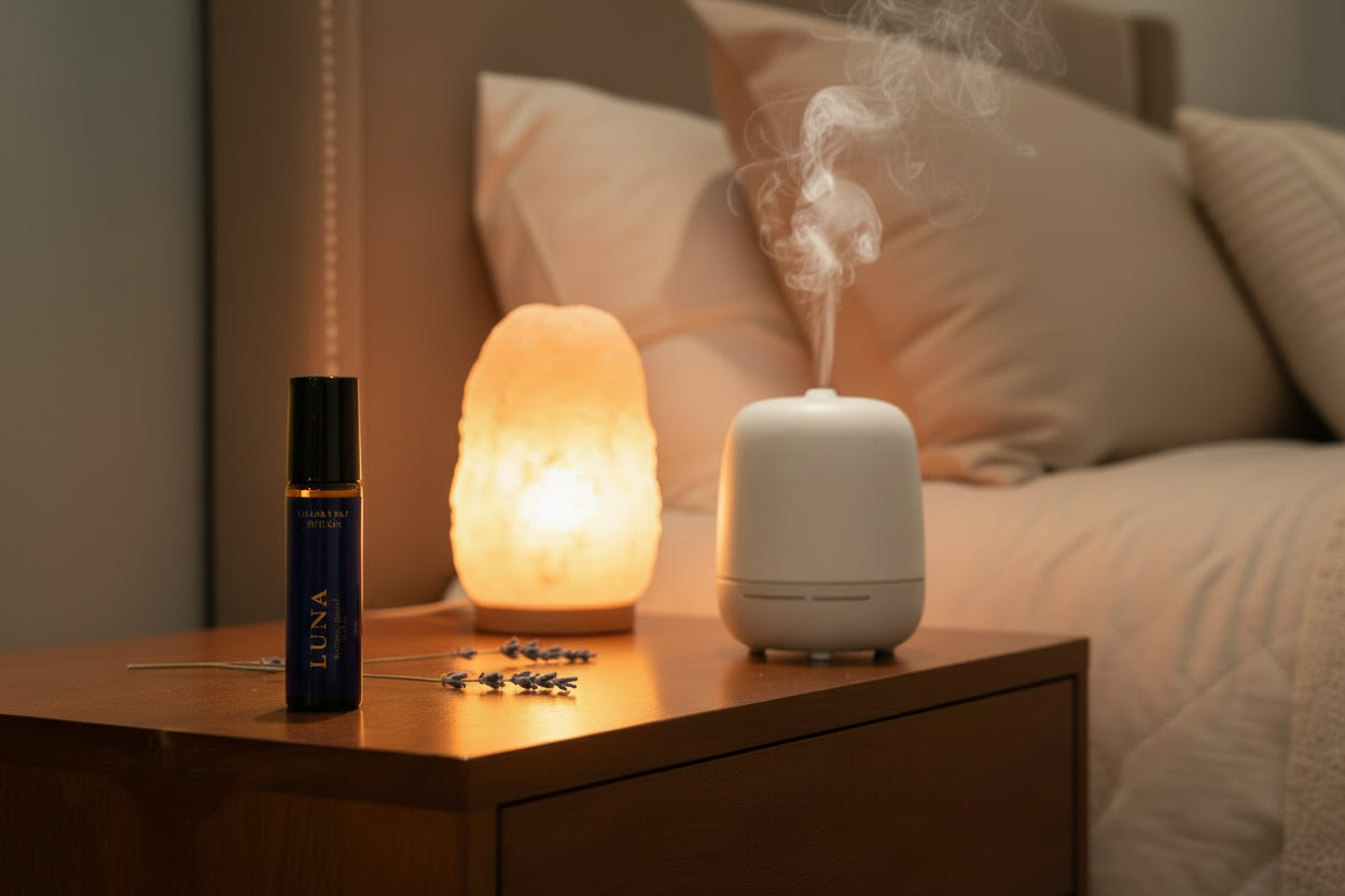 Luna bedtime ritual roller blue bottle